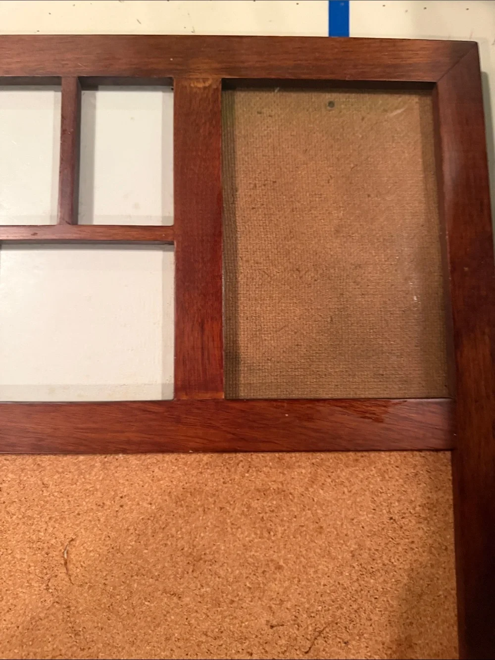 Fanily photo frame -Multi-Opening Wooden Photo & Cork Display Frame - Brown